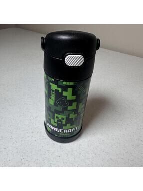 Minecraft Thermos Insulated Water Bottle with Flip Straw Lid